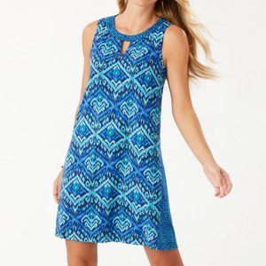Tommy Bahama Women's Cotton Blend Blue Ikat IMALI Mini SunDress
